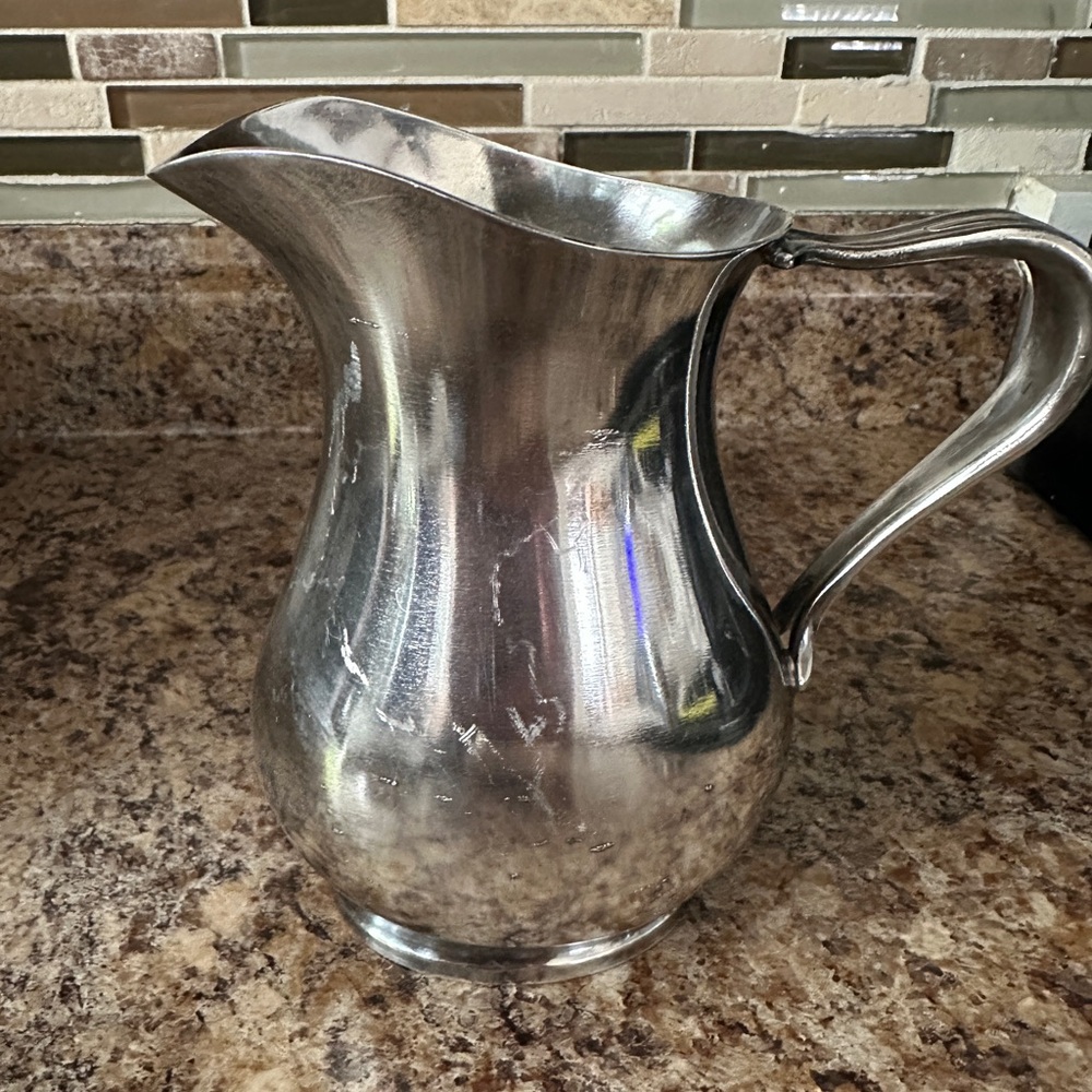 Reed & Barton US Navy Soldered 3600 16 OZ Small Silver Pitcher ANTIQUE